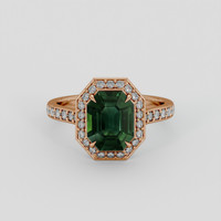 3.26 Ct. Bluish Green Sapphire Ring, 14K Rose Gold 1