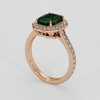 3.26 Ct. Bluish Green Sapphire Ring, 14K Rose Gold 2