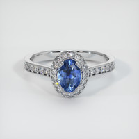 0.82 Ct. Blue Sapphire Ring, 10K White Gold 1