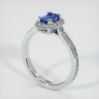 0.82 Ct. Blue Sapphire Ring, 10K White Gold 2