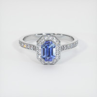 1.04 Ct. Blue Sapphire Ring, 10K White Gold 1