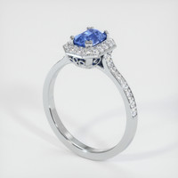 1.04 Ct. Blue Sapphire Ring, 10K White Gold 2