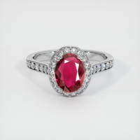 1.32 Ct. Purplish Red Ruby Ring, 10K White Gold 1