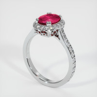 1.32 Ct. Purplish Red Ruby Ring, 10K White Gold 2