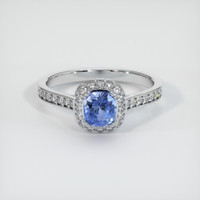 0.88 Ct. Sapphire Ring, 14K White Gold 1