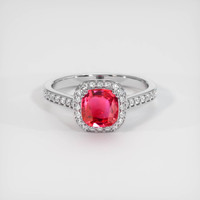 1.21 Ct. Padparadscha Sapphire Ring, 14K White Gold 1