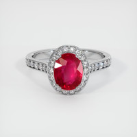 1.68 Ct. Ruby Ring, 14K White Gold 1