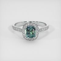 0.88 Ct. Sapphire Ring, 14K White Gold 1