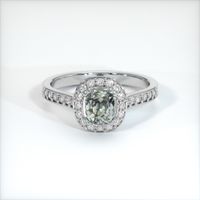1.12 Ct. Green Sapphire Ring, 14K White Gold 1