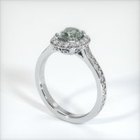 1.12 Ct. Green Sapphire Ring, 14K White Gold 2