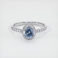 0.90 Ct. Sapphire Ring, 14K White Gold 1