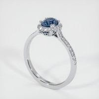 0.90 Ct. Sapphire Ring, 14K White Gold 2