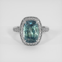 7.47 Ct. Bluish Green Sapphire Ring, 14K White Gold 1