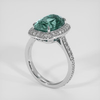 7.47 Ct. Bluish Green Sapphire Ring, 14K White Gold 2