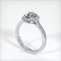 1.20 Ct. Green Sapphire Ring, 14K White Gold 2