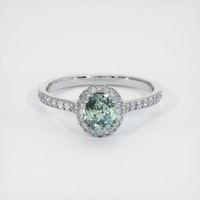 0.84 Ct. Sapphire Ring, 14K White Gold 1
