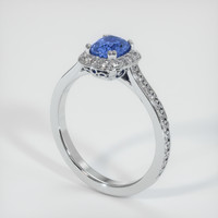 0.88 Ct. Sapphire Ring, 18K White Gold 2
