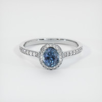 0.81 Ct. Sapphire Ring, 18K White Gold 1