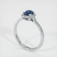 0.81 Ct. Sapphire Ring, 18K White Gold 2