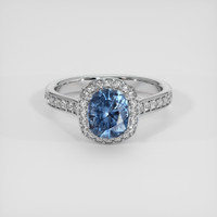 1.53 Ct. Blue Sapphire Ring, 18K White Gold 1
