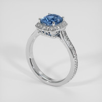 1.53 Ct. Blue Sapphire Ring, 18K White Gold 2