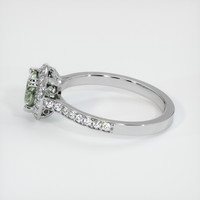1.11 Ct. Yellowish Green Sapphire Ring, 18K White Gold 4
