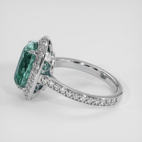 7.47 Ct. Bluish Green Sapphire Ring, 18K White Gold 4