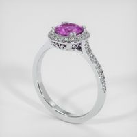 0.68 Ct. Sapphire Ring, 18K White Gold 2