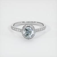 0.66 Ct. Sapphire Ring, 18K White Gold 1