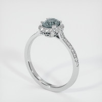 0.66 Ct. Sapphire Ring, 18K White Gold 2