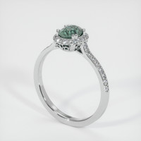 0.84 Ct. Sapphire Ring, 18K White Gold 3