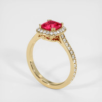 1.21 Ct. Padparadscha Sapphire Ring, 14K Yellow Gold 2