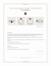 Ruby Ring 0.43 Ct., 18K Yellow Gold Appraisal