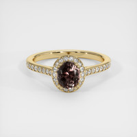 0.85 Ct. Brown Sapphire Ring, 18K Yellow Gold 1