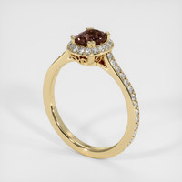 0.85 Ct. Brown Sapphire Ring, 18K Yellow Gold 2