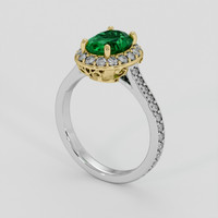 1.30 Ct. Emerald Ring, 18K Yellow & White 2
