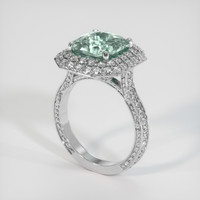 4.45 Ct. Bluish Green Sapphire Ring, Platinum 950 2