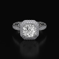 4.80 Ct. White Sapphire Ring, Platinum 950 1