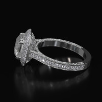 4.80 Ct. White Sapphire Ring, Platinum 950 4