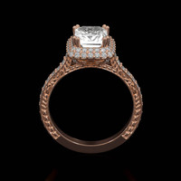 2.54 Ct. White Sapphire Ring, 14K Rose Gold 3