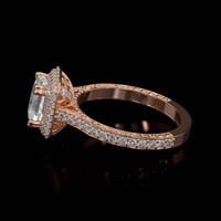 2.54 Ct. White Sapphire Ring, 14K Rose Gold 4