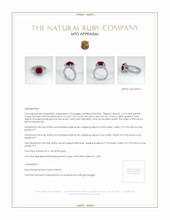 Ruby Ring 3.12 Ct., 14K White Gold Appraisal