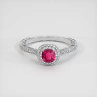 0.54 Ct. Pink Sapphire Ring, 14K White Gold 1