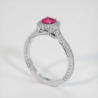 0.54 Ct. Pink Sapphire Ring, 14K White Gold 2