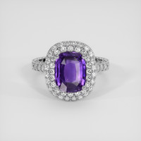3.17 Ct. Purple Sapphire Ring, 14K White Gold 1
