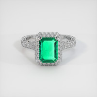 1.33 Ct. Emerald Ring, 18K White Gold 1