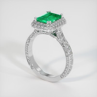 1.33 Ct. Emerald Ring, 18K White Gold 2