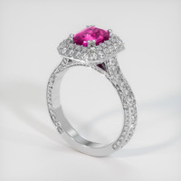 1.72 Ct. Pink Sapphire Ring, 18K White Gold 2