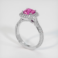 2.26 Ct. Pink Sapphire Ring, 18K White Gold 2