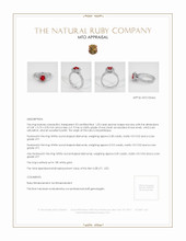 Pave Ruby Ring 1.03 Ct., 18K White Gold Appraisal